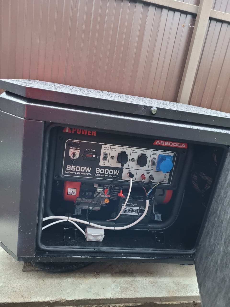 Бензиновый генератор iPower A8500EA мощностью 8,5 кВт всепогодный шумозащитный в кожухе EVOLine для частного дома