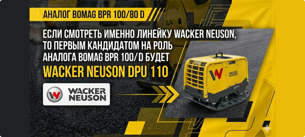 Аналог Bomag BPR 100/80 D в 2026 году: какой Wacker Neuson выбрать для тяжелого уплотнения